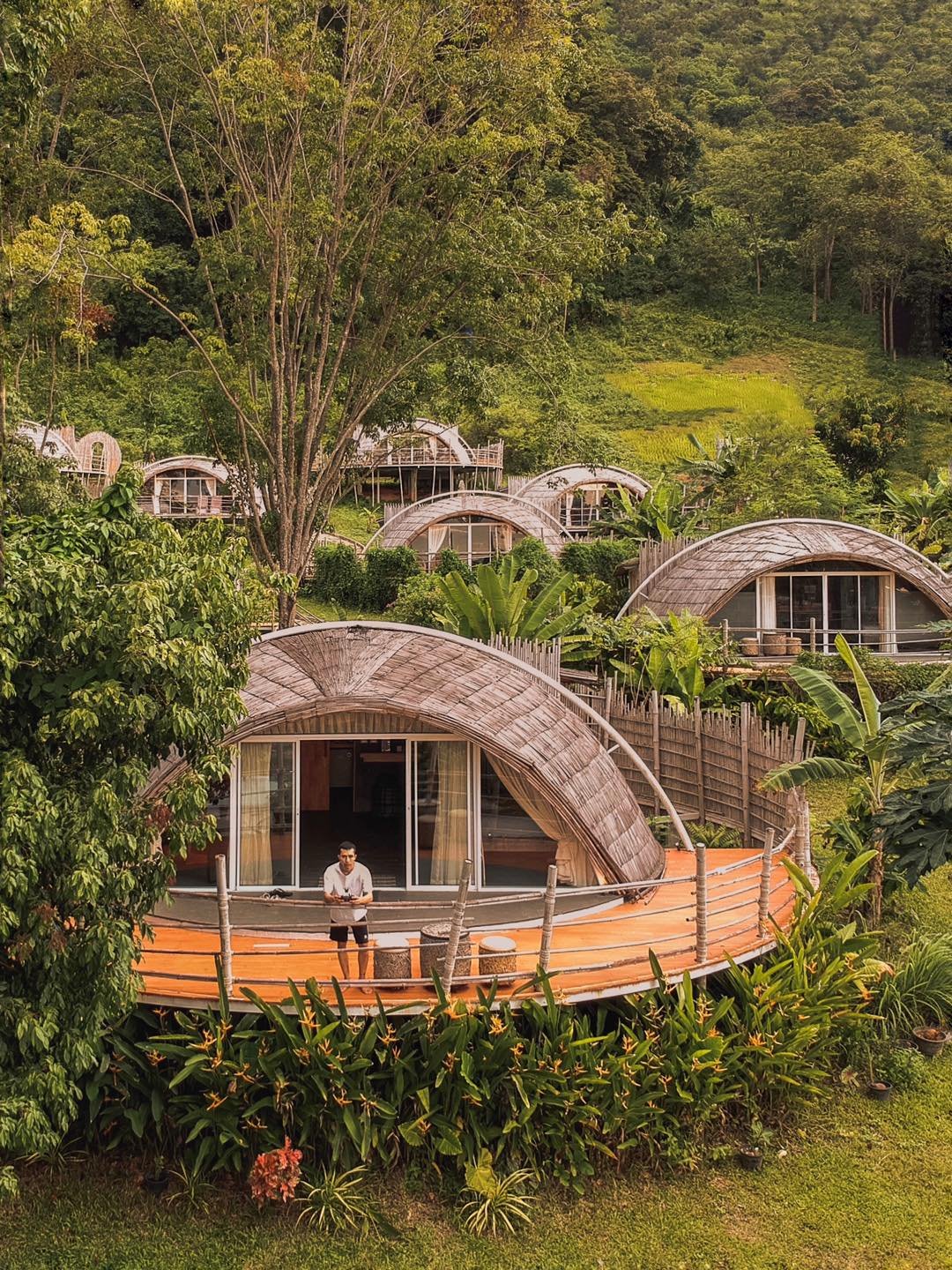 Aerial view of the retreat sanctuary nestled in nature